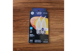 GE (Candelabra) LED Bulb Soft White 40 Watt Equivalence, 2-Pack