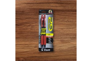 Pilot, G2 Gel Roller Pens, Fine Point 0.7 mm, Red, 2-Pack