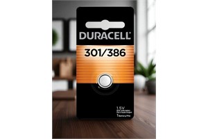 Duracell 301/386 Silver Oxide Button Battery, 1 Count Pack