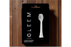 GLEEM Toothbrush Replacement Brush Heads Refill, White, 2 count