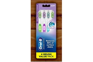 Oral-B Vivid Whitening Toothbrush, Soft, 4-Pack