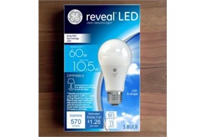GE Reveal HD+ LED 60 Watt Replacement, Reveal, A19 General Purpose Bulb