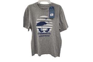 "Life Is Good" Retro Beach Umbrella Crusher Tee, Men's, Small