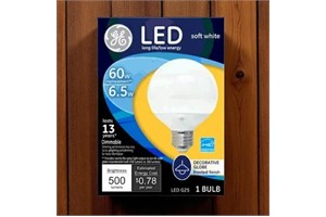 GE LED G25 Decorative Bulb, Medium Base, 7-Watt, Soft White