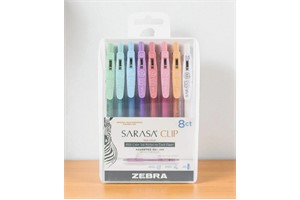 Zebra Pen Sarasa Clip Gel Pen, Milk Color, Fine Point, 0.5mm, 8-Pack