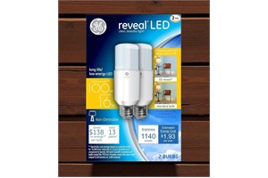 GE Reveal LED Bright Stik 100W Replacement LED Bulbs, Medium, 2-Pack
