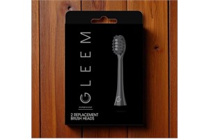 GLEEM Toothbrush Replacement Brush Heads Refill, Black, 2 Count