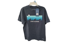 "Life Is Good" Men's Waves Crusher T-Shirt, Small