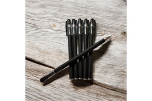 Black Fine-Point Gel Pens, Black Ink, 6-Pack