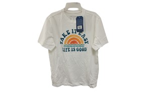 Life Is Good Take It EasyRainbow Waves Short Sleeve Crusher Tee, Mens, Small