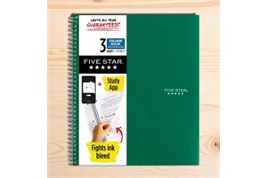 Five Star 3 Subjects 150pg College Ruled Spiral Notebook
