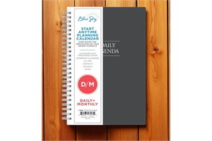 Blue Sky Undated Daily Planner, Flexible Cover, Twin-Wire Binding, 5.5" x 8.5"