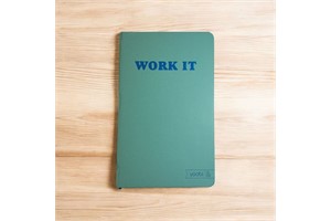 Yoobi "Work It" Journal, Blue, 80 Lined Pages
