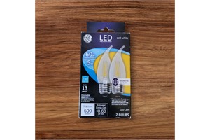 GE Clear Finish Dimmable Decorative Soft White LED, 2-Pack