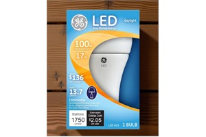 GE LED 17-watt (100w replacement), A21 Bulb, Med. Base, Daylight, 1-Pack